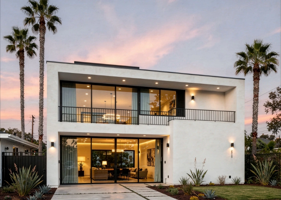 custom home build in Los Angeles with modern architecture by your adu guy general contractor